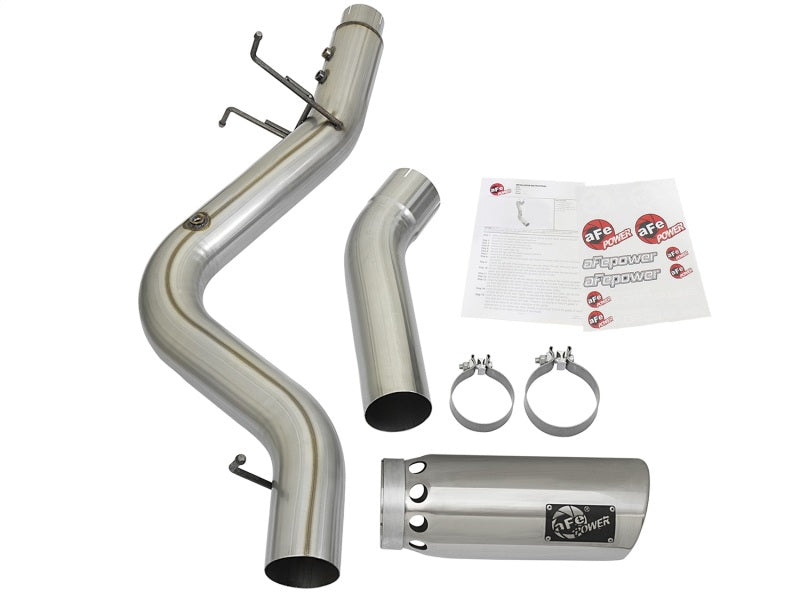 aFe LARGE BORE HD 5in 409-SS DPF-Back Exhaust w/Polished Tip 2017 GM Duramax V8-6.6L (td) L5P