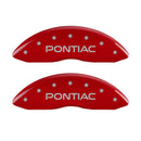 MGP 4 Caliper Covers Engraved Front Pontiac Engraved Rear G8 Red finish silver ch