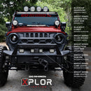Go Rhino Xplor Bright Series Round LED Driving Light Kit w/DRL (Surface Mount) 6in - Blk (2 pc)