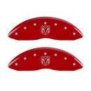 MGP 4 Caliper Covers Engraved Front RAM Engraved Rear RAMHEAD Red finish silver ch