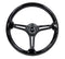 NRG Reinforced Steering Wheel (350mm / 3in. Deep) Blk Wood w/Blk Matte Spoke/Black Center Mark