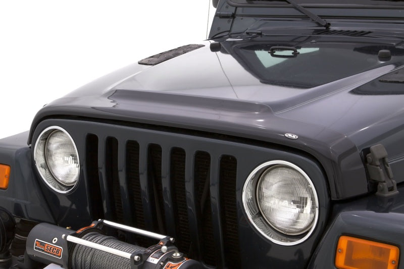 AVS 87-06 Jeep Wrangler Aeroskin Low Profile Acrylic Hood Shield - Smoke