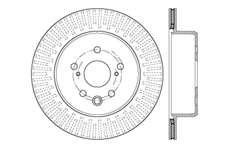 StopTech Lexus 13-15 GS350/14-15 IS350/13-15 GS350H/15 RC350 Left Rear Drilled Sport Brake Rotor