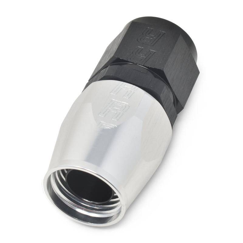 Russell Performance -10 AN Black/Silver Straight Full Flow Hose End