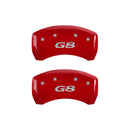MGP 4 Caliper Covers Engraved Front Pontiac Engraved Rear G8 Red finish silver ch