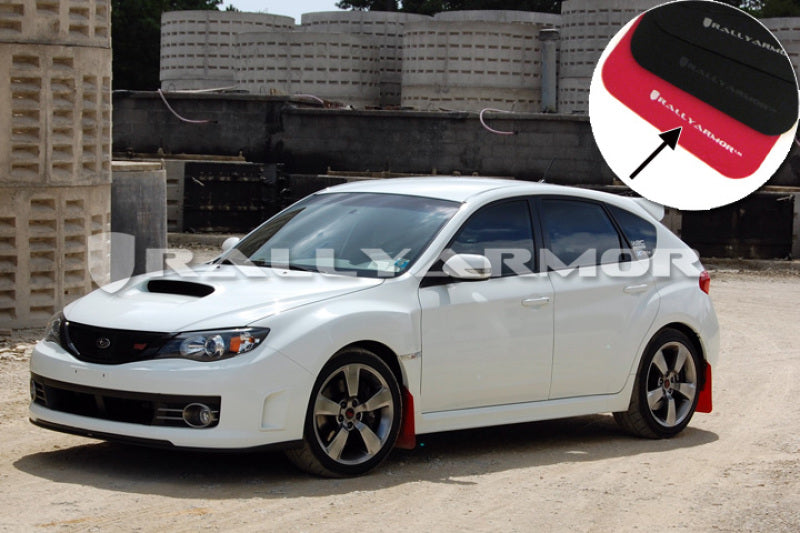 Rally Armor 08-11 Subaru STI (Hatch Only) / 11-14 WRX (Hatch Only) Red UR Mud Flap w/ White Logo