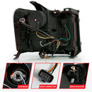 ANZO 2007-2013 Gmc Sierra 1500 Projector Headlight Plank Style Chrome w/ Clear Lens Amber