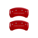 MGP 4 Caliper Covers Engraved Front & Rear Block/Challenger Red finish silver ch