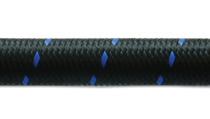 Vibrant -10 AN Two-Tone Black/Blue Nylon Braided Flex Hose (2 foot roll)