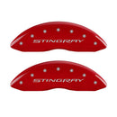 MGP 4 Caliper Covers Engraved Front & Rear Stingray Red finish silver ch