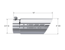 MBRP Universal Tip 3in O.D. Dual Wall Angled 4 inlet 10 length