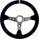 OMP Corsica Steering Wheel/3 Black Dish Spokes/ - Small Suede (Black)