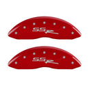 MGP 4 Caliper Covers Engraved Front & Rear SSR Red finish silver ch