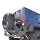 DV8 Offroad 07-18 Jeep Wrangler JK Rear Aluminum Bumper w/ Tire Carrier - Black