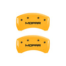 MGP 4 Caliper Covers Engraved Front & Rear MOPAR Yellow finish black ch