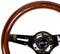 NRG Classic Wood Grain Steering Wheel (310mm) Dark Wood & Black Line Inlay w/Blk Chrome 3-Spoke Ctr.