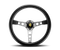 Momo Prototipo Steering Wheel 350 mm - Black Leather/Wht Stitch/Brshd Spokes