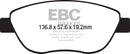EBC 14-17 Fiat 500 Redstuff Ceramic Low Dust Front Brake Pads