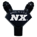 Nitrous Express 1/8NPT x 3AN x 3AN Billet Pure-Flo Y Fitting - Black