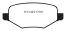 EBC 11-14 Ford Edge 2.0 Turbo Redstuff Rear Brake Pads