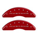 MGP 4 Caliper Covers Engraved Front 2015/Mustang Engraved Rear 2015/Bar & Pony Red/Silve 19in. Min