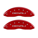 MGP 4 Caliper Covers Engraved Front & Rear Denali Red finish silver ch
