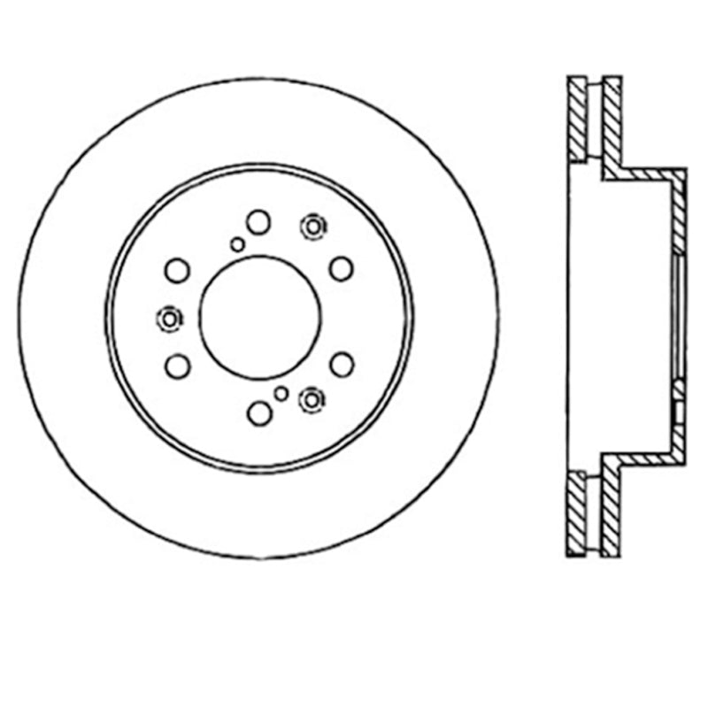 StopTech 05-10 GMC Sierra 1500 (w Rear Drum) / 07-09 GMC Yukon Front Right Slotted & Drilled Rotor