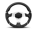 Momo Millenium Steering Wheel 350 mm - Black Leather/Black Stitch/Brshd Spokes