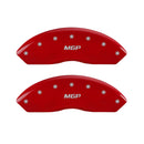 MGP 4 Caliper Covers Engraved Front RAM Engraved Rear RAMHEAD Red finish silver ch