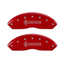 MGP 4 Caliper Covers Engraved Front Lincoln Engraved Rear MKZ Red finish silver ch