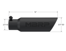 MBRP Universal Tip 3.5 O.D. Dual Wall Angled 2.5 inlet 12 length - Black Finish