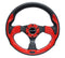 NRG Reinforced Steering Wheel (320mm) Blk w/Red Trim & 5mm 3-Spoke