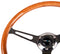 NRG Reinforced Steering Wheel (360mm) Classic Wood Grain w/Chrome Cutout 3-Spoke Center