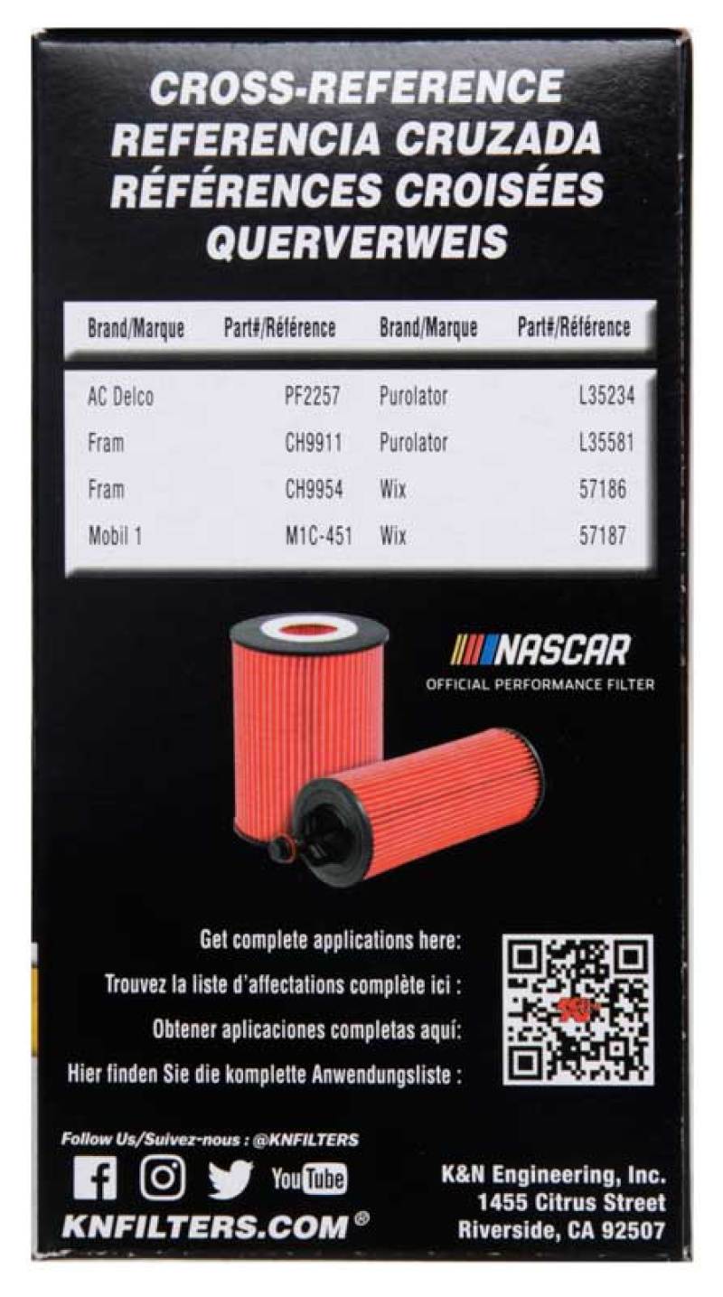 K&N 2018 Audi RS3 2.5L Cartridge Oil Filter