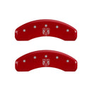 MGP 4 Caliper Covers Engraved Front RAM Engraved Rear RAMHEAD Red finish silver ch