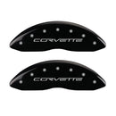 MGP 4 Caliper Covers Engraved Front & Rear C6/Corvette Black finish silver ch