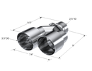 MBRP Universal T304 SS Dual Tip 3.5in OD/2.5in Inlet