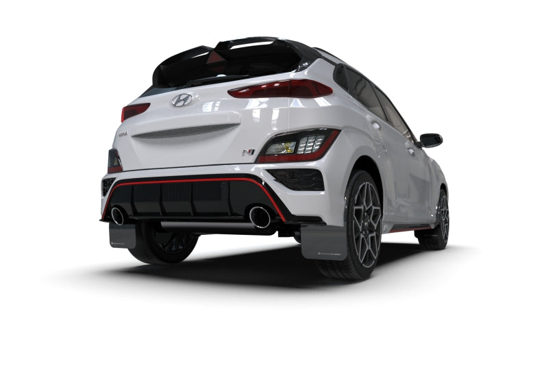 Rally Armor 2022 Hyundai Kona N Black UR Mud Flap w/ White Logo