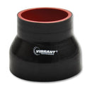 Vibrant 4 Ply Reducer Couper 3in ID x 3.75in ID x 3in Long - Black