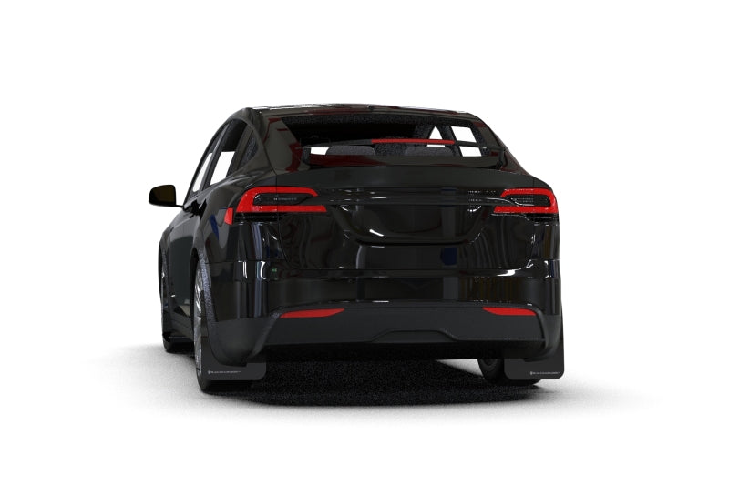 Rally Armor 2022 Tesla Model X/X Plaid Black UR Mud Flap - Metallic Black Logo