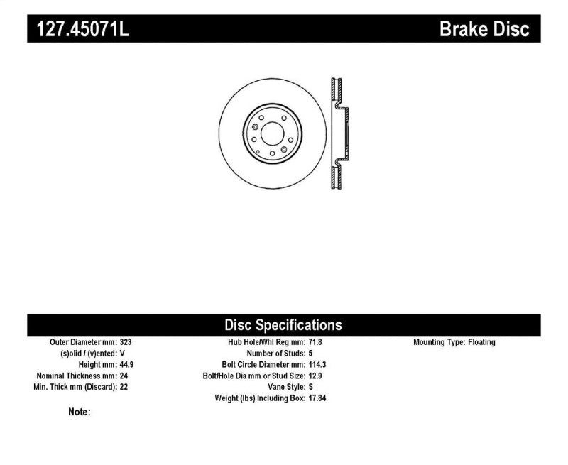 StopTech 04-09 Mazda RX-8 Slotted & Drilled Left Front Rotor