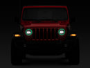 Raxiom 18-22 Jeep Wrangler JL/JT Axial 9-Inch LED Headlights w/RGB Halo- Blk Housing (Clear Lens)