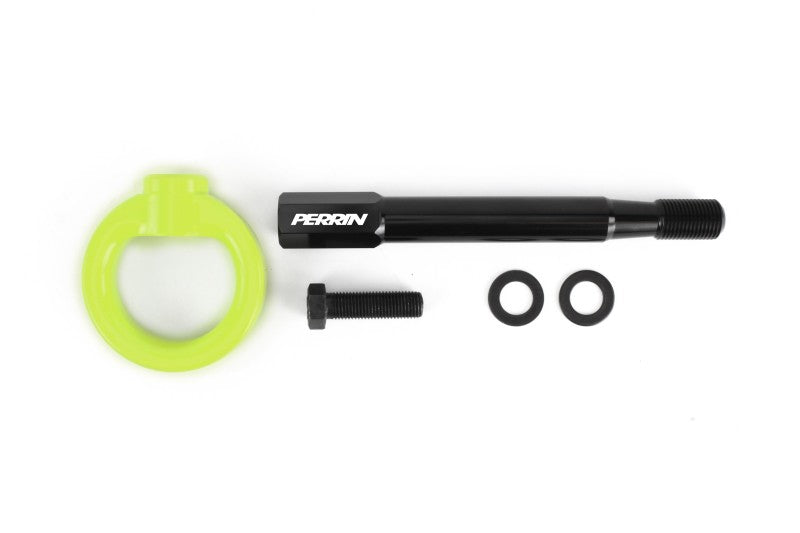 Perrin 2022 Subaru WRX / 18-21 Crosstrek / 14-21 Forester Tow Hook Kit (Front) - Neon Yellow