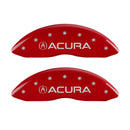 MGP 4 Caliper Covers Front Acura Rear MDX Red Finish Silver Characters