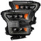 AlphaRex 17-20 Ford Raptor NOVA LED Proj Headlights Plank Style Alpha Black w/Activ Light/Seq Signal