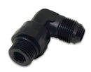 Vibrant -8AN Male Flare to Male -6AN ORB Swivel 90 Degree Adapter Fitting - Anodized Black