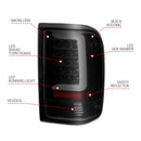 ANZO 1993-1997 Ford  Ranger LED Tail Lights w/ Light Bar Black Housing Smoked Lens