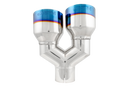 MBRP Burnt End Tip 2.5 ID Dual 4 OD Out 9.55 length Single wall 304 Stainless Steel Pass Side