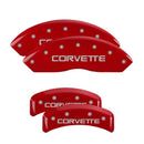 MGP 4 Caliper Covers Gloss Red Engraved with Corvette C4 (Full Kit 4 Pieces)
