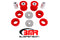 BMR 15-17 S550 Mustang Rear Cradle Bushing Kit (Polyurethane) - Red